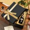 Black Gift Boxes with Gold Ribbons and Bows – Set of 3 Sizes, Sturdy Lidded Boxes for Presents, Elegant Gift Wrapping and Packaging